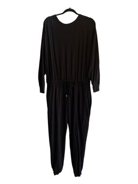 Elevate Smash + Tess Black Long-Sleeve Drawstring Jumpsuit
